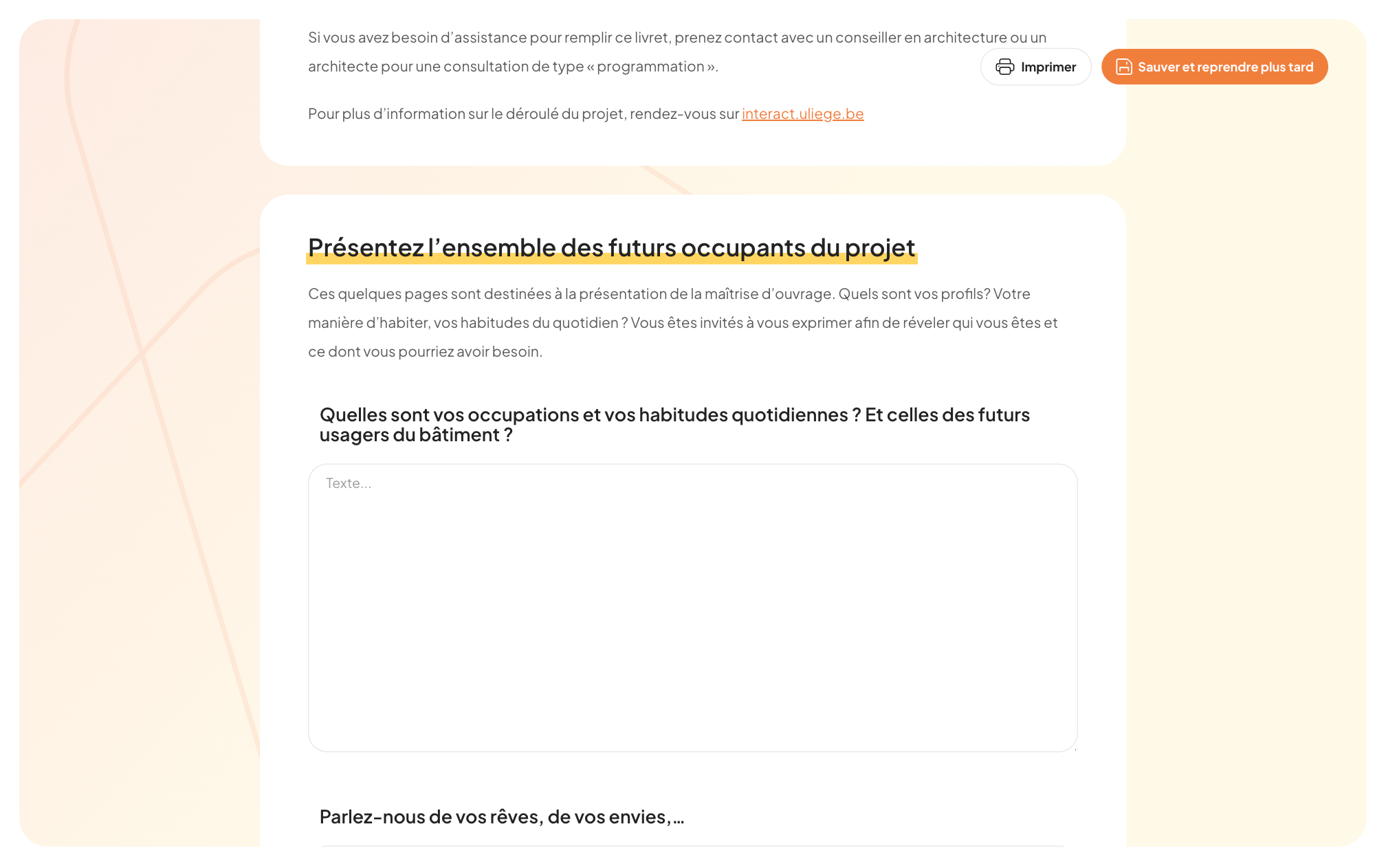 Écran 3: Question du formulaire de contact