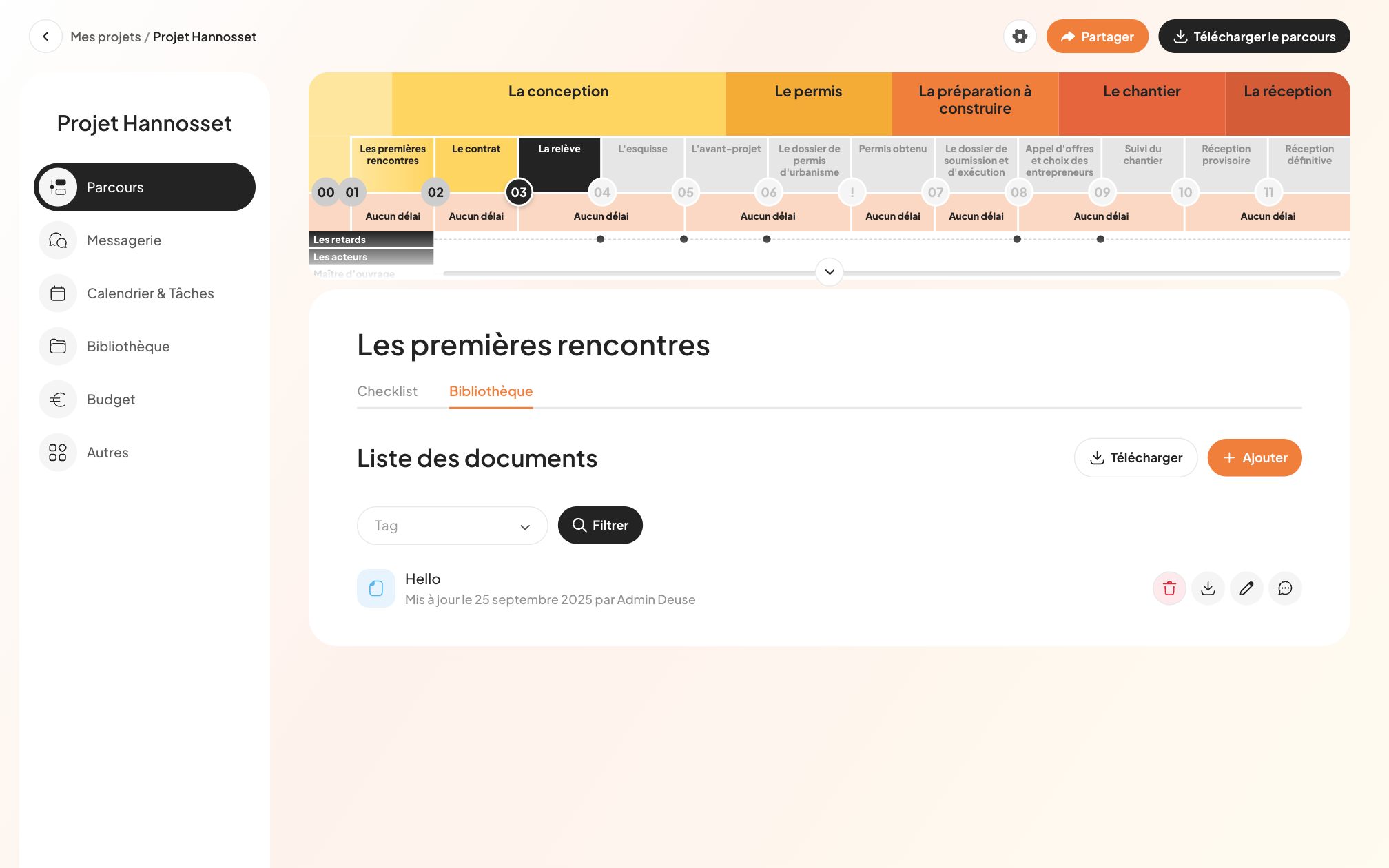 Écran 5: Parcours - Documents