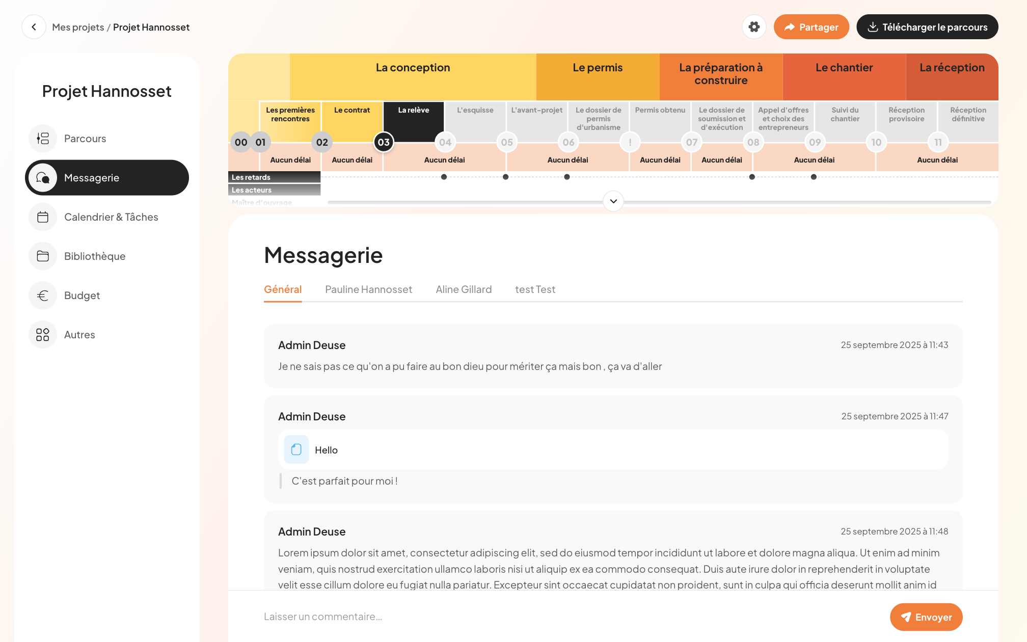 Écran 6: Messagerie